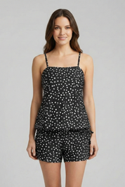 Women’s Summer Two Piece Set with Spaghetti Strap Top and Adjustable Drawstring Shorts 5