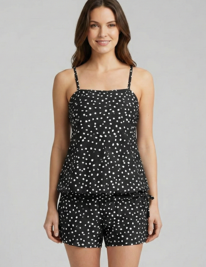 Women’s Summer Two Piece Set with Spaghetti Strap Top and Adjustable Drawstring Shorts 5
