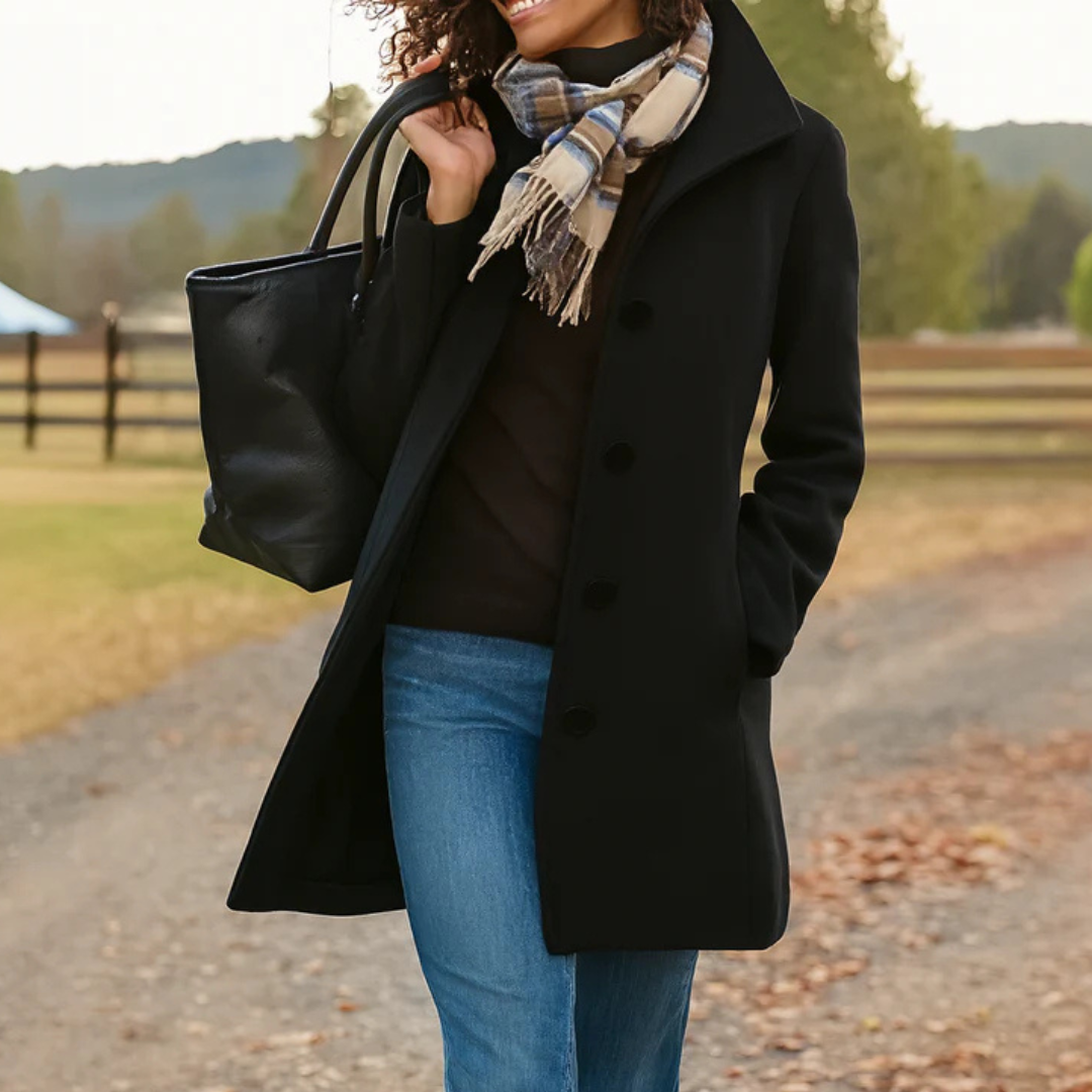 Women's Tailored Button Front Overcoat for Sophisticated Winter Style 2