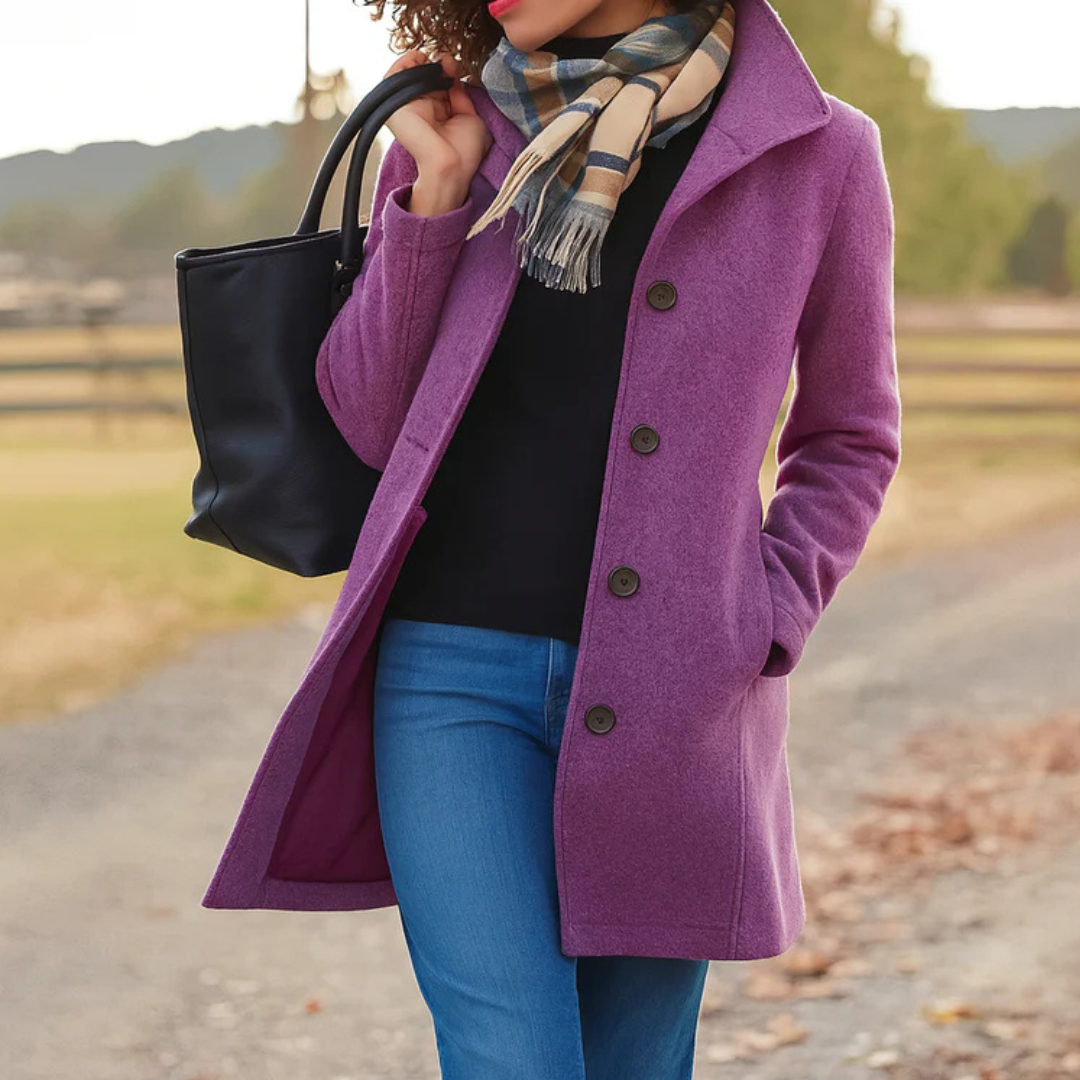 Women's Tailored Button Front Overcoat for Sophisticated Winter Style 3