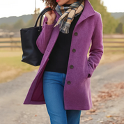 Women's Tailored Button Front Overcoat for Sophisticated Winter Style 3