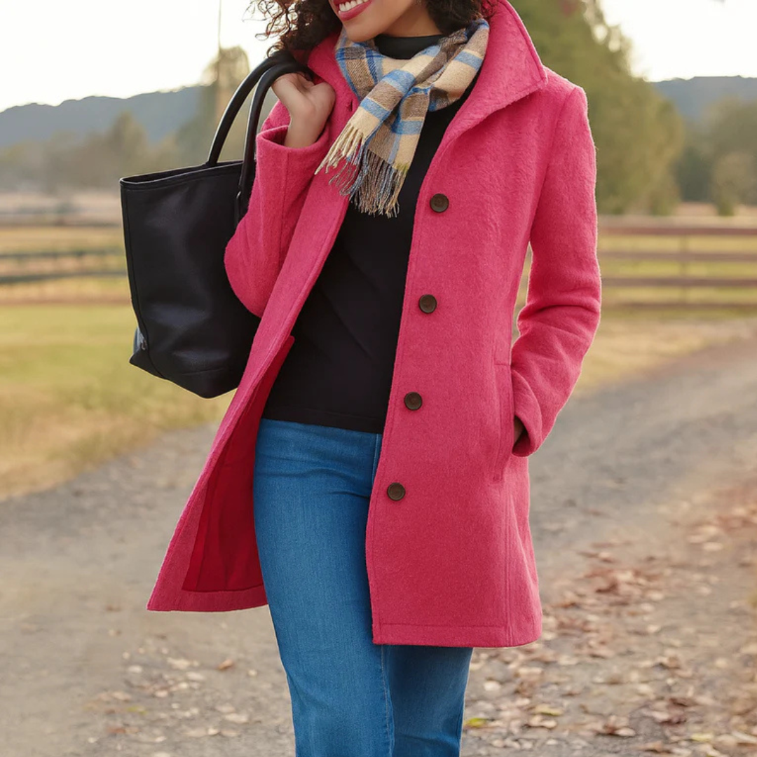 Women's Tailored Button Front Overcoat for Sophisticated Winter Style 4