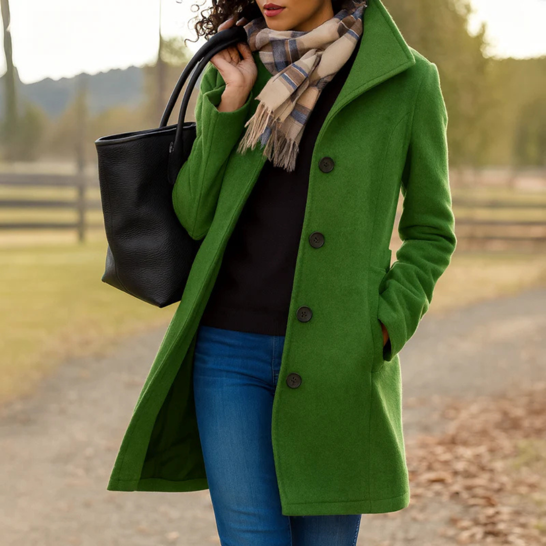 Women's Tailored Button Front Overcoat for Sophisticated Winter Style 5