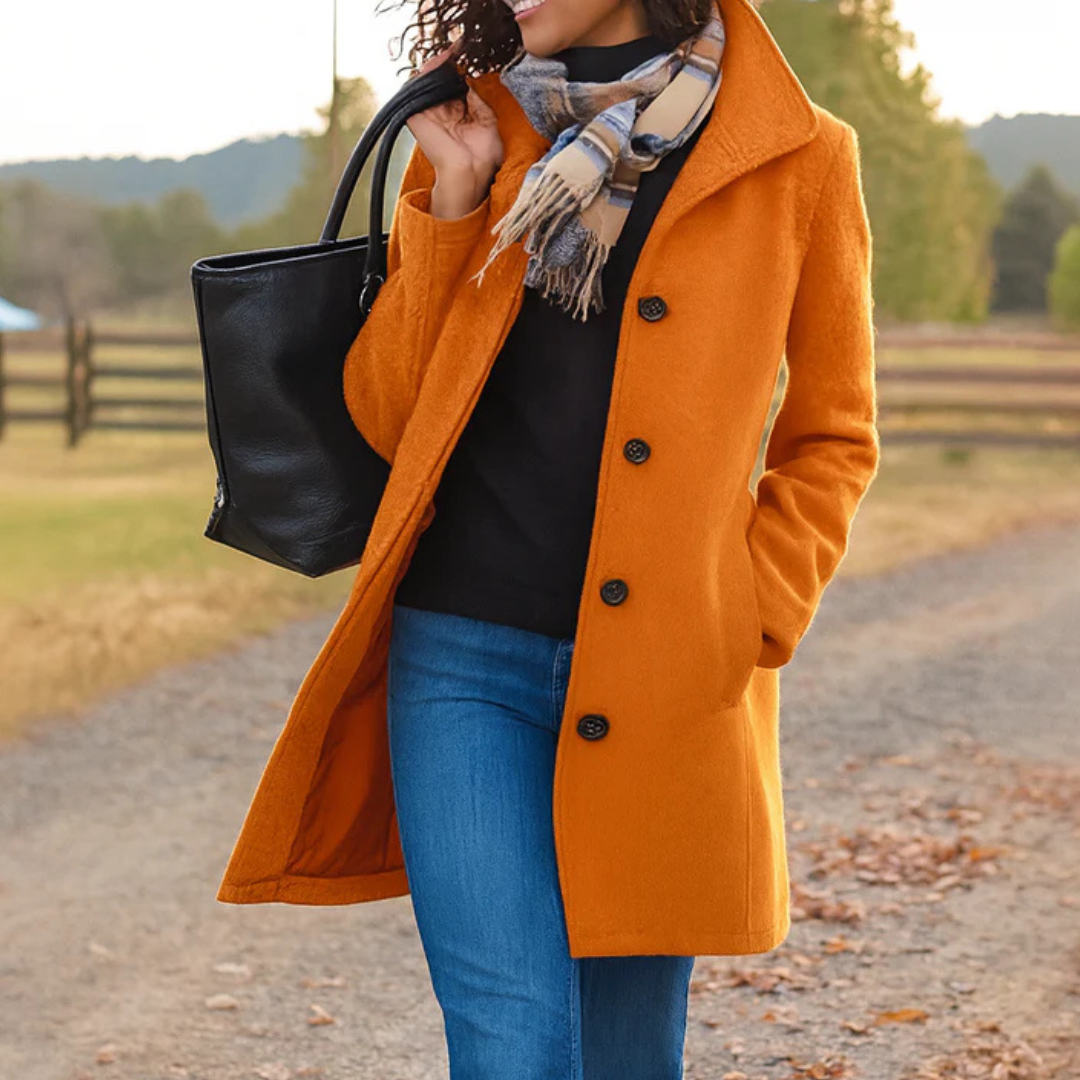 Women's Tailored Button Front Overcoat for Sophisticated Winter Style 6