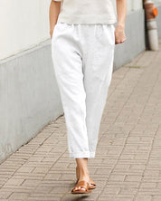 Women's Trousers, Relaxed-Fit Tapered Harem Style with Elastic Waistband for Summer Casual Wear 0