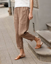 Women's Trousers, Relaxed-Fit Tapered Harem Style with Elastic Waistband for Summer Casual Wear 2