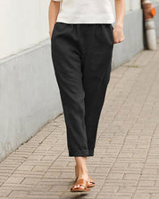 Women's Trousers, Relaxed-Fit Tapered Harem Style with Elastic Waistband for Summer Casual Wear 6