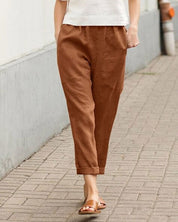 Women's Trousers, Relaxed-Fit Tapered Harem Style with Elastic Waistband for Summer Casual Wear 8