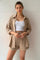 Women’s Two-Piece Set with Oversized Blouse and Adjustable High-Rise Shorts 0