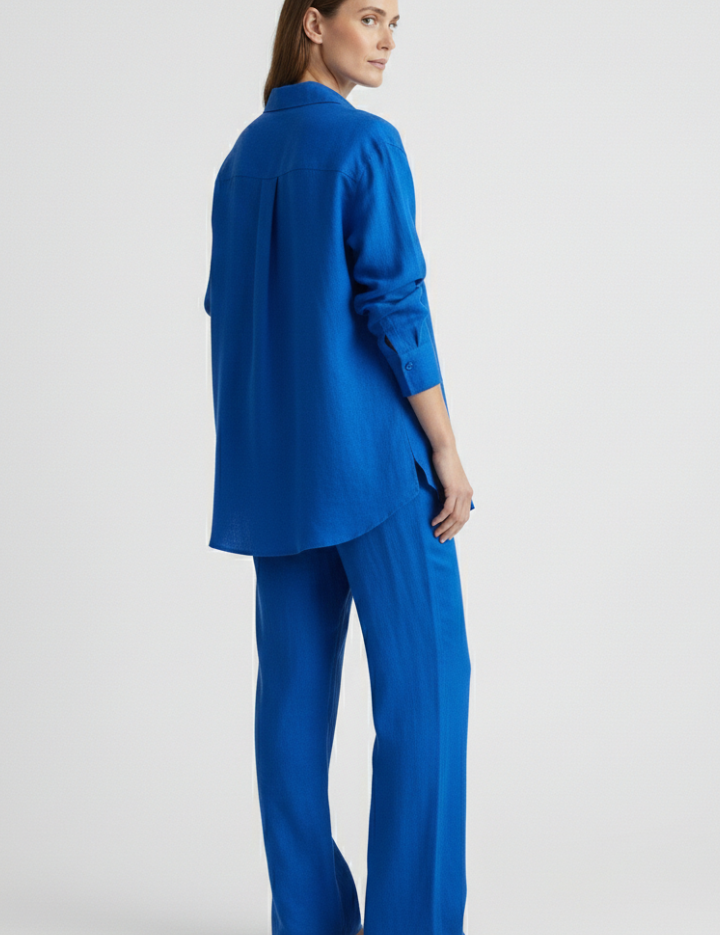 Women's Two Piece Set - Button Shirt & Straight Trousers - Chic Matching Sets Women for Casual & Professional Wear 3
