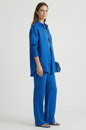Women's Two Piece Set - Button Shirt & Straight Trousers - Chic Matching Sets Women for Casual & Professional Wear 5
