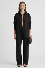Women's Two Piece Set - Button Shirt & Straight Trousers - Chic Matching Sets Women for Casual & Professional Wear 7