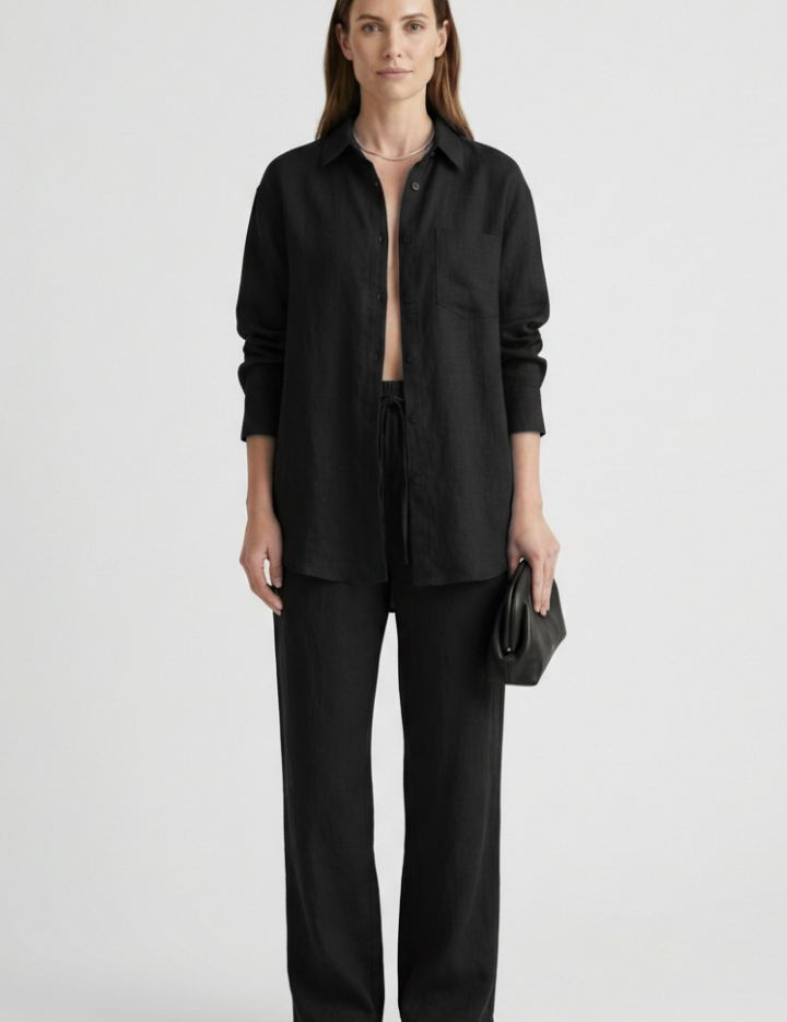 Women's Two Piece Set - Button Shirt & Straight Trousers - Chic Matching Sets Women for Casual & Professional Wear 7
