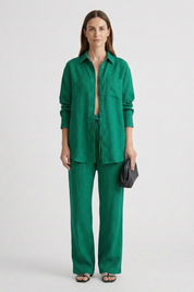 Women's Two Piece Set - Button Shirt & Straight Trousers - Chic Matching Sets Women for Casual & Professional Wear 8