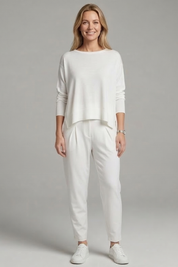 Women's Two Piece Set - Casual Co Ord Sets with Crew Neck Top & Tapered Trousers for Effortless Style 10