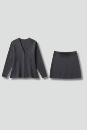 Women’s Two Piece Set Long Sleeve Top and Mini Skirt Casual Outfit 1