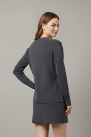 Women’s Two Piece Set Long Sleeve Top and Mini Skirt Casual Outfit 3