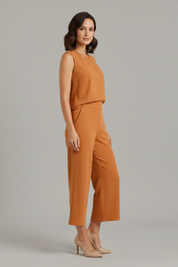 Women's Two Piece Set – Sleeveless Top & Cropped Wide Leg Trousers Co Ord Sets for Summer Casual Wear 4