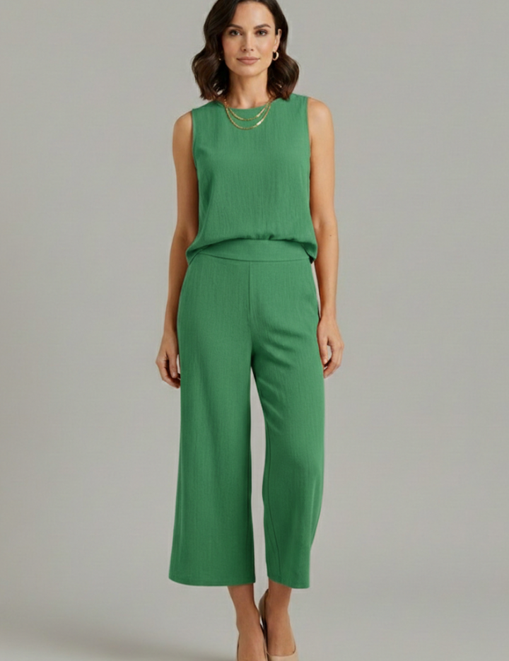 Women's Two Piece Set – Sleeveless Top & Cropped Wide Leg Trousers Co Ord Sets for Summer Casual Wear 7