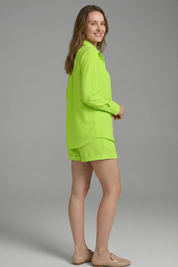 Women’s Two Piece Set with Long Sleeve Shirt and High Waist Shorts 3