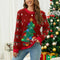 Women's Vintage Christmas Sweater Cozy Fabric LED Design 0