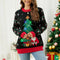 Women's Vintage Christmas Sweater Cozy Fabric LED Design 1