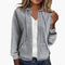 Women's Waffle Textured Zip-Up Hoodie with Drawstring Hood 2