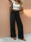 Women's Wide Leg Pants with Drawstring Waist - Striped Summer Casual Style 2