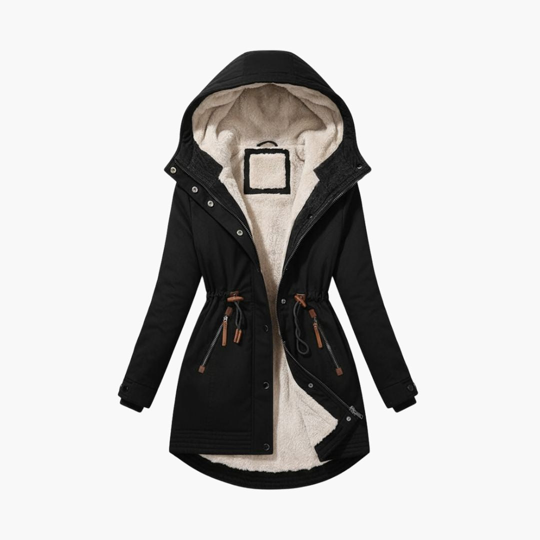 Women's Winter Parka with Lined Hood and Adjustable Waist for Cold Weather 1