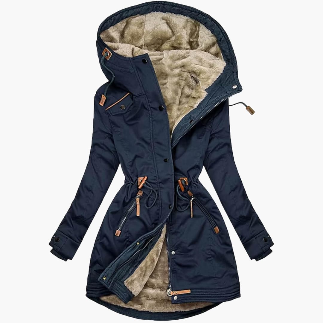 Women's Winter Parka with Lined Hood and Adjustable Waist for Cold Weather 2