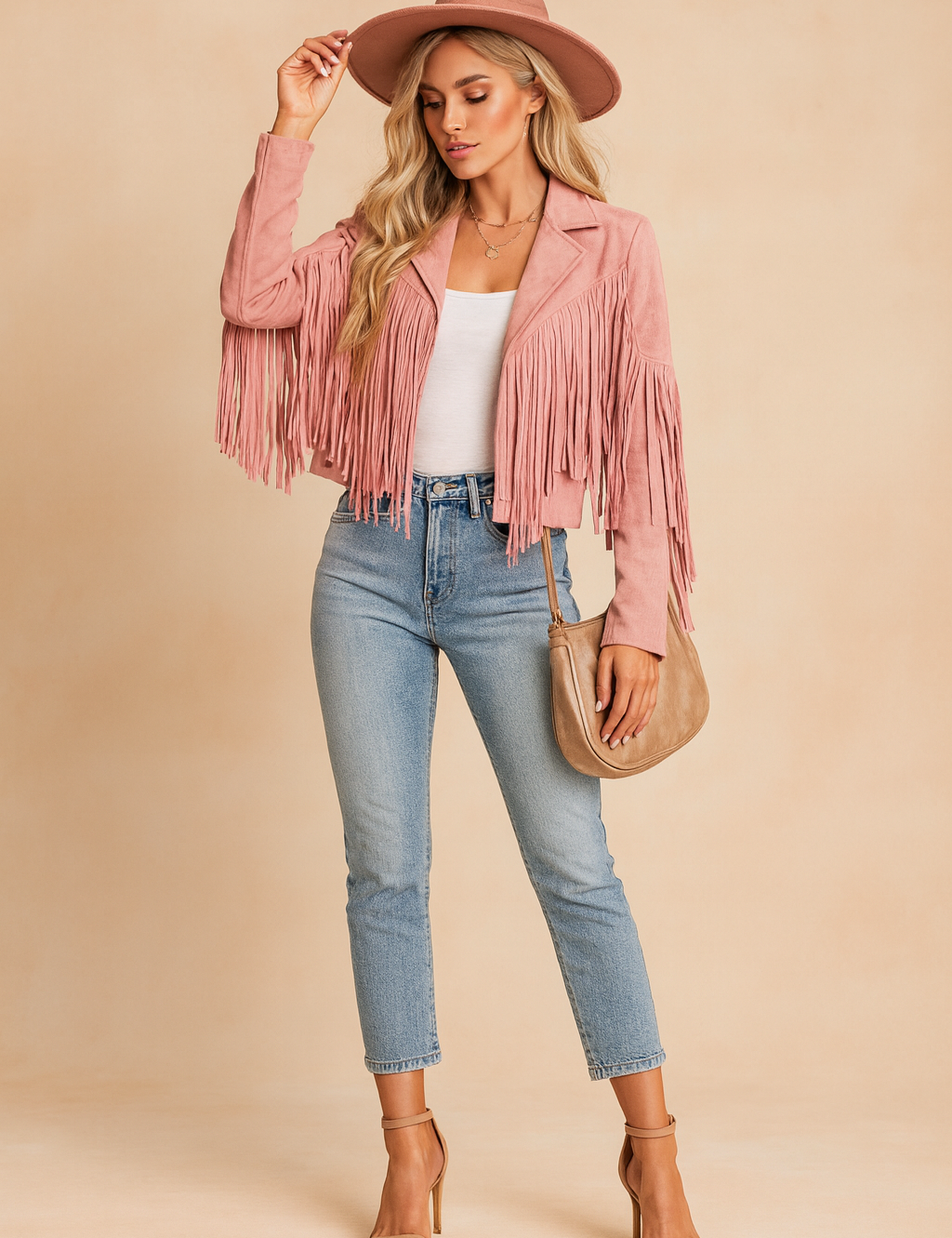 Women's jacket with fringes, boho casual style 3