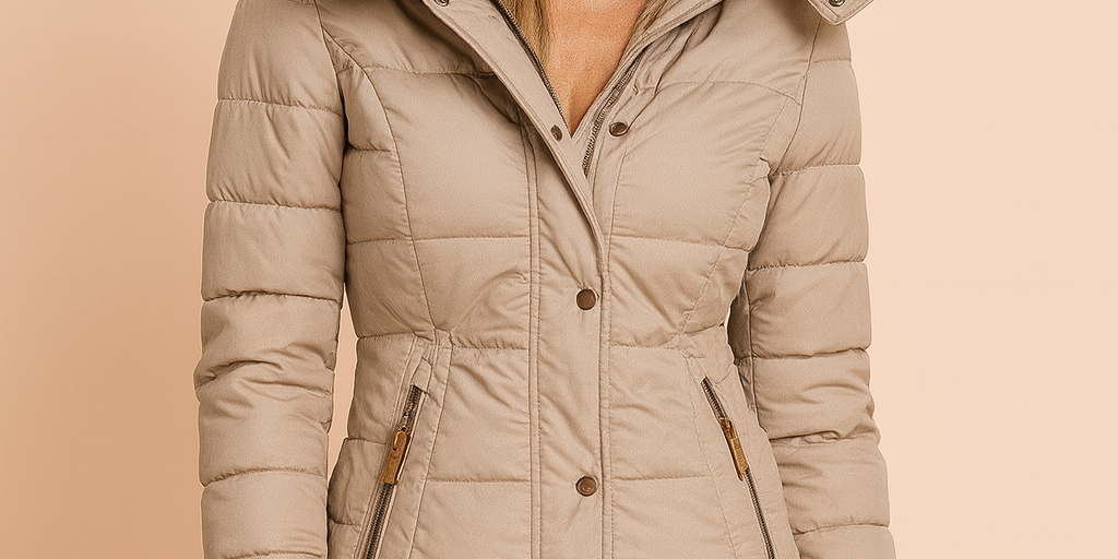 Women's quilted winter jacket with a hood, insulated 0