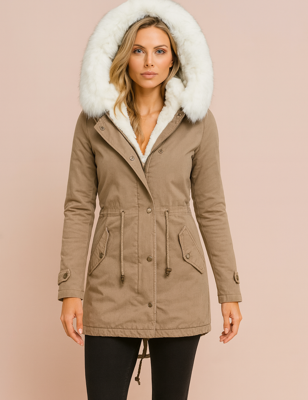 Women's winter jacket, insulated parka with hood 2