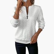 Womens Half Zip Jumper - Stylish Cable Knit Pullover with Zippered Neckline for Comfort and Versatility 0
