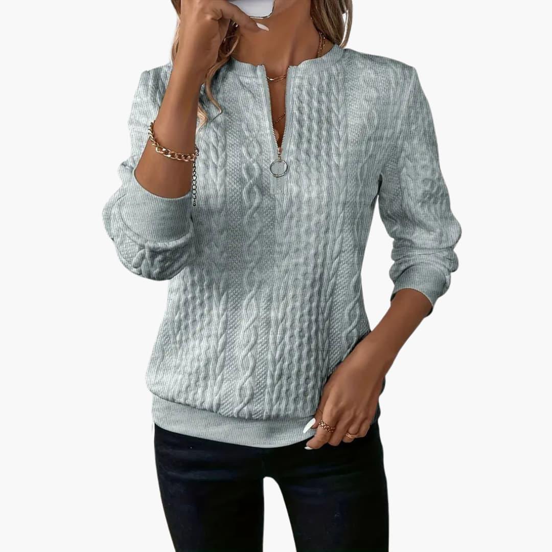 Womens Half Zip Jumper - Stylish Cable Knit Pullover with Zippered Neckline for Comfort and Versatility 3