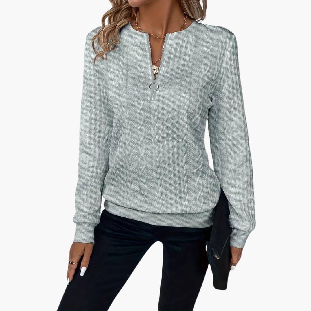 Womens Half Zip Jumper - Stylish Cable Knit Pullover with Zippered Neckline for Comfort and Versatility 4