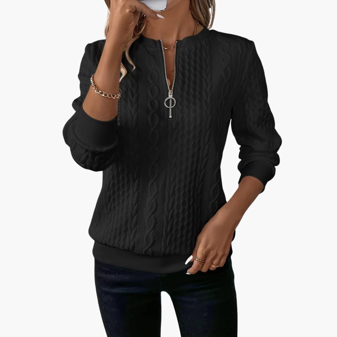 Womens Half Zip Jumper - Stylish Cable Knit Pullover with Zippered Neckline for Comfort and Versatility 6