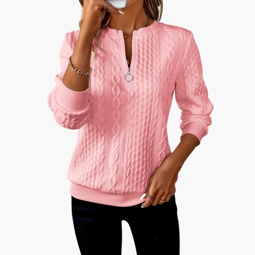 Womens Half Zip Jumper - Stylish Cable Knit Pullover with Zippered Neckline for Comfort and Versatility 9