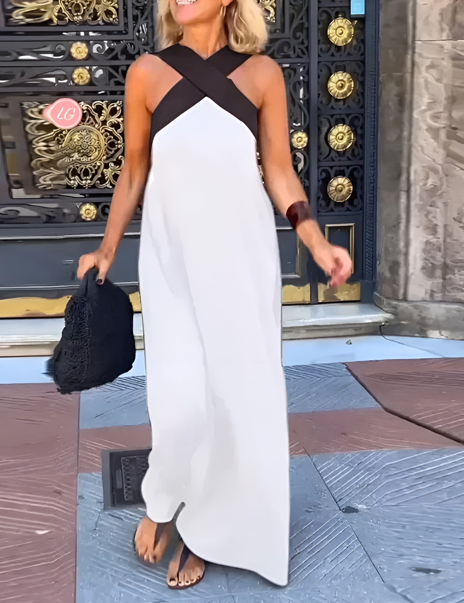 Womens Summer Maxi Dress - Elegant Crossed Design for Effortless Style and Comfort 1
