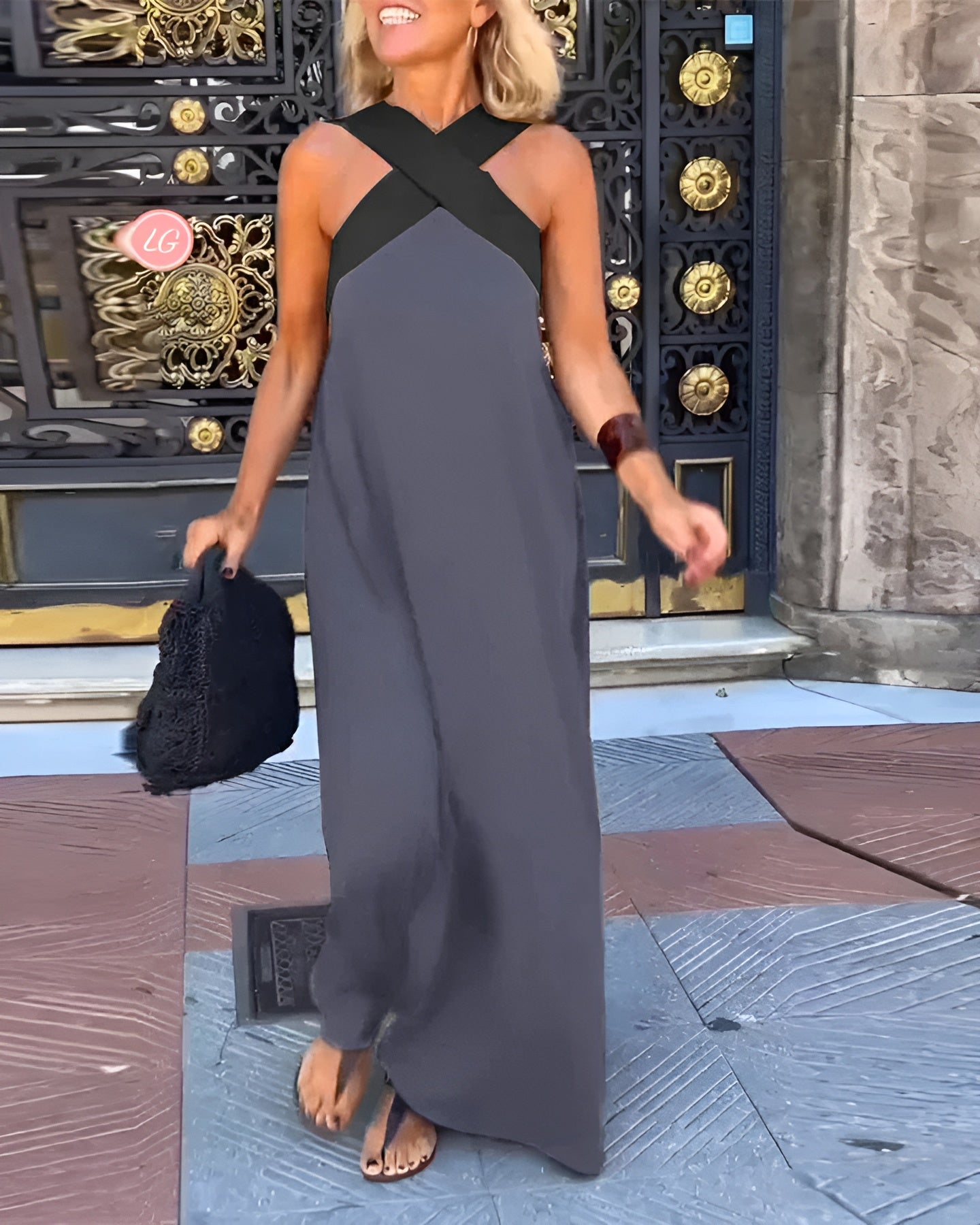 Womens Summer Maxi Dress - Elegant Crossed Design for Effortless Style and Comfort 2