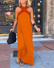 Womens Summer Maxi Dress - Elegant Crossed Design for Effortless Style and Comfort 4