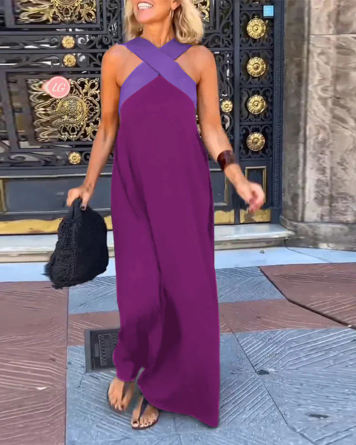 Womens Summer Maxi Dress - Elegant Crossed Design for Effortless Style and Comfort 5