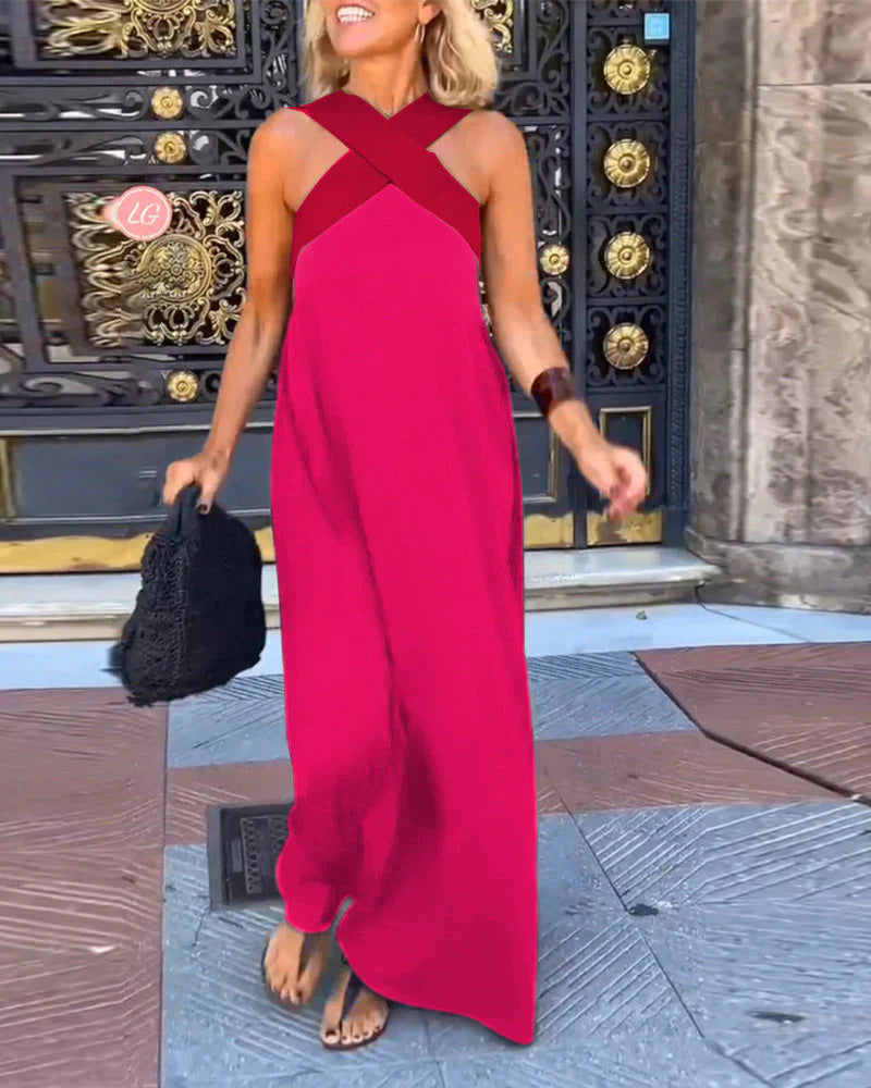 Womens Summer Maxi Dress - Elegant Crossed Design for Effortless Style and Comfort 6