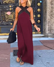 Womens Summer Maxi Dress - Elegant Crossed Design for Effortless Style and Comfort 7
