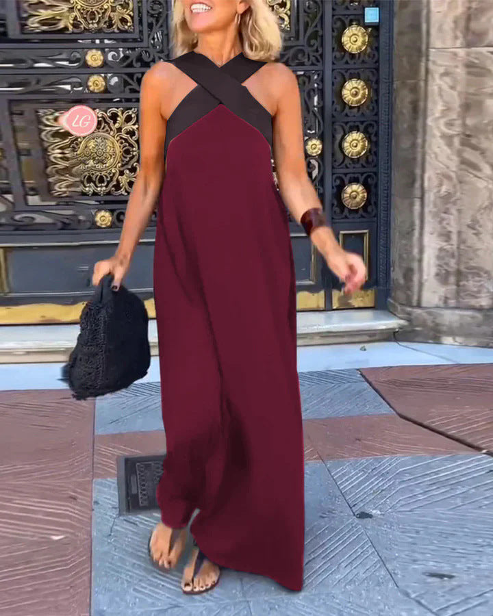 Womens Summer Maxi Dress - Elegant Crossed Design for Effortless Style and Comfort 7