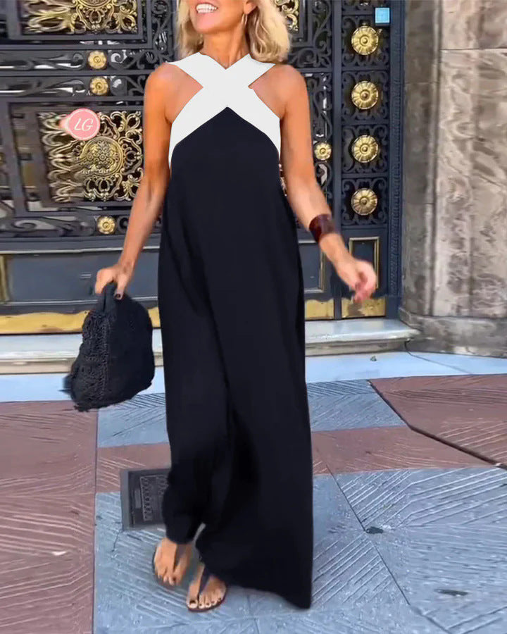 Womens Summer Maxi Dress - Elegant Crossed Design for Effortless Style and Comfort 8