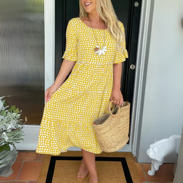 Womens Tiered Midi Dress - Elegant Summer Dresses for Effortless Style 2