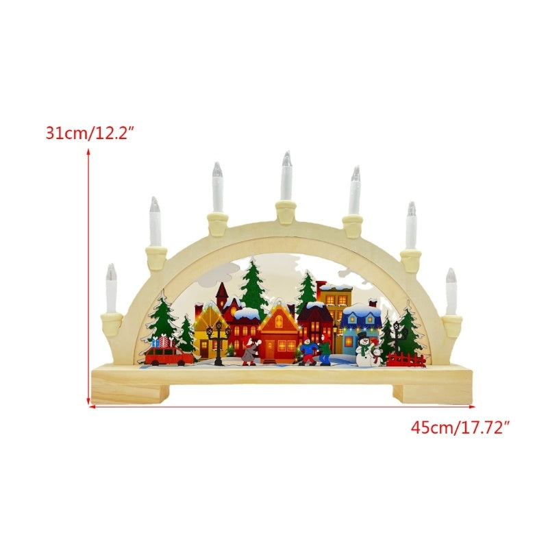 Wooden Christmas LED Bridge Lamp Decorations 2