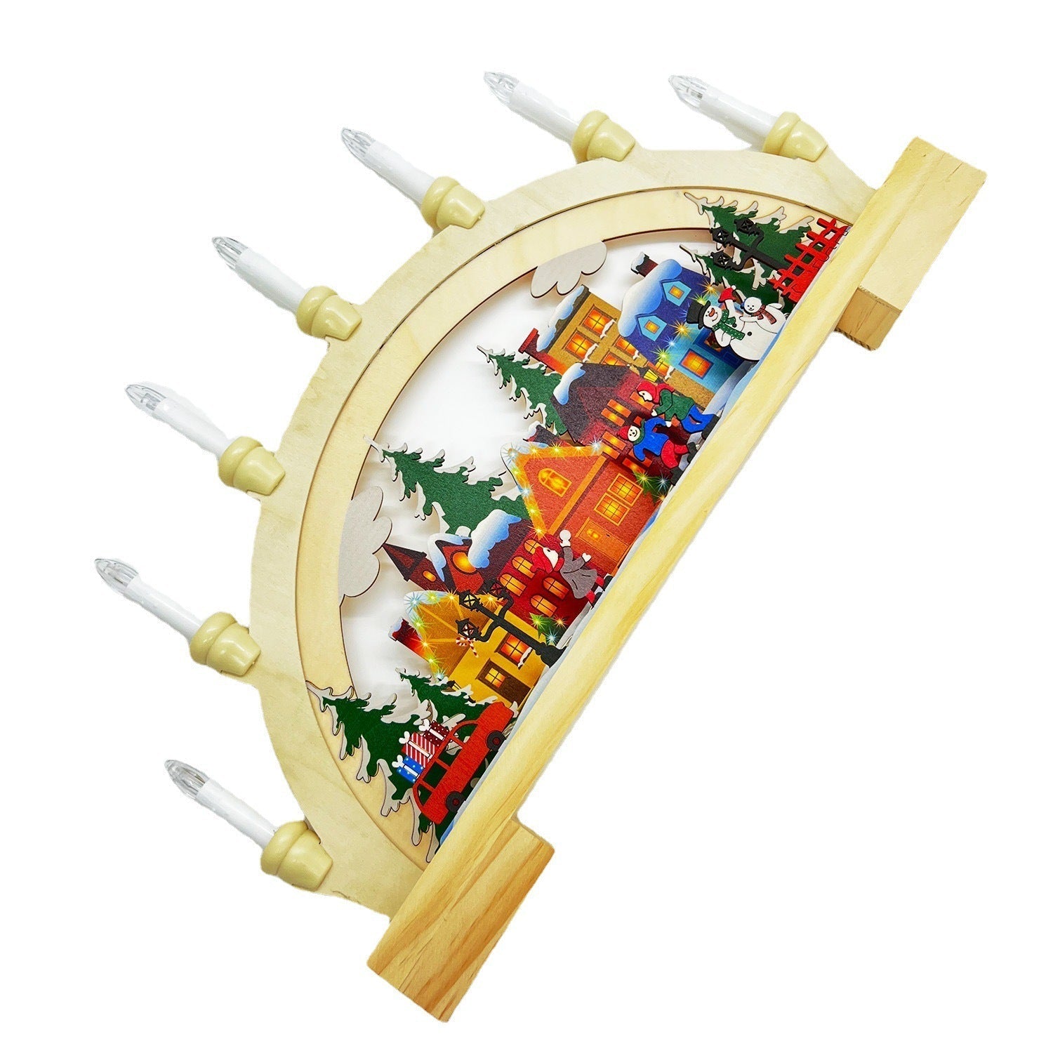 Wooden Christmas LED Bridge Lamp Decorations 4