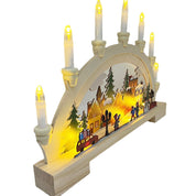 Wooden Christmas LED Bridge Lamp Decorations 5